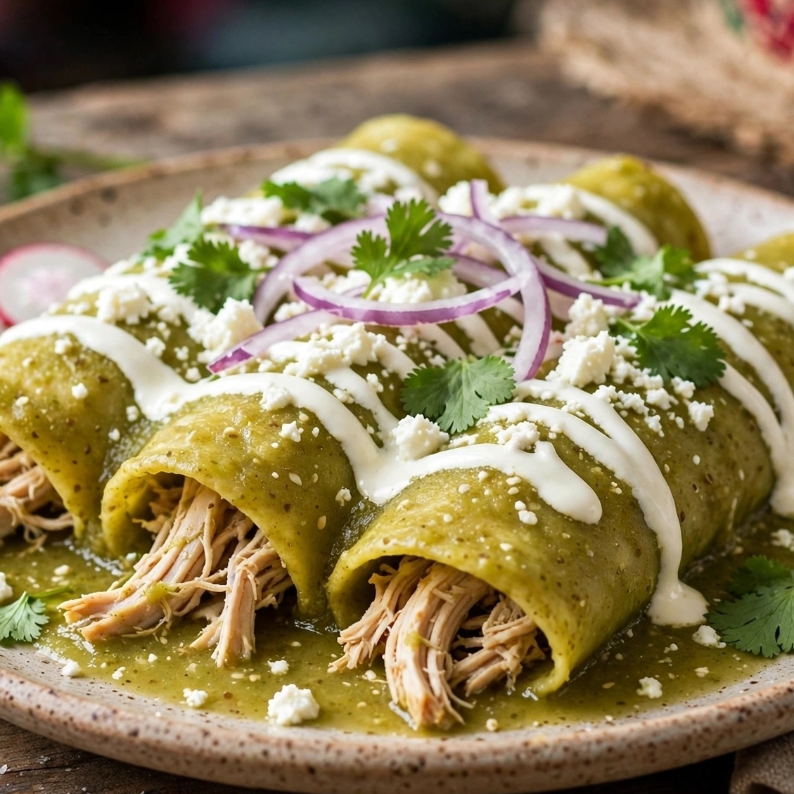 Enchiladas Verdes De Pollo