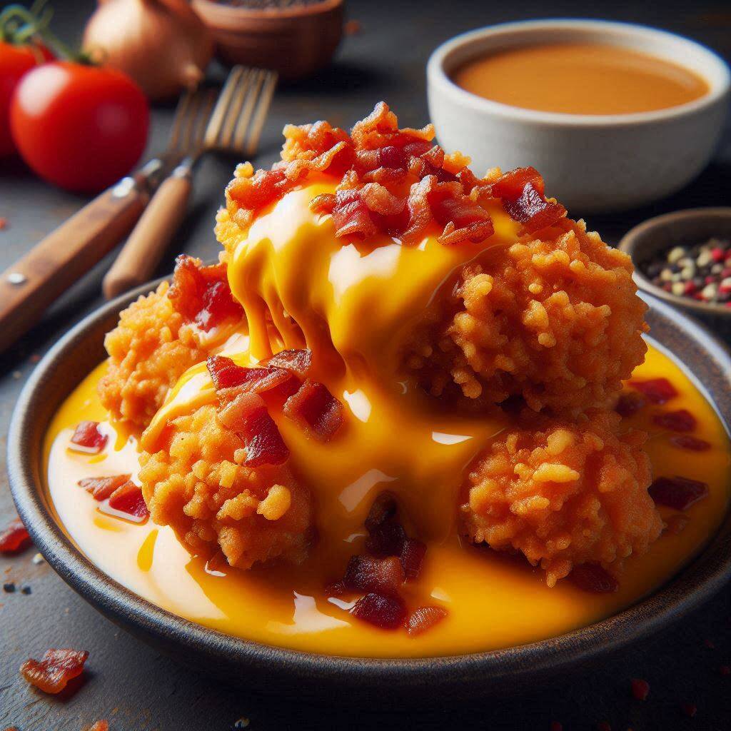 BONELESS QUESO CHEDAR Y TROCITOS DE TOCINO🥇