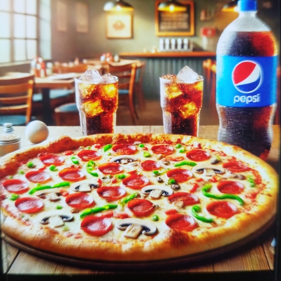 Pizza Grande con Orilla Rellena y Pepsi 1.75L
