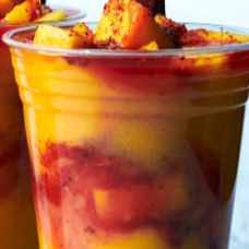 Chamoyada de mango ch+2 esquimos chicos+cheesecake