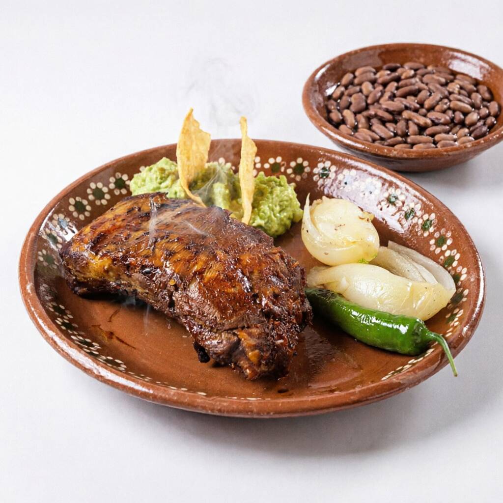 Costilla Cargada de Puerco Adobada Asada al Carbon