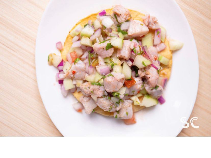 Tostada de Camarón Cocido