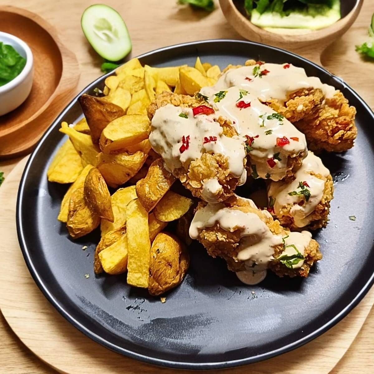 Alitas Acevichadas 6uds+papas nativas
