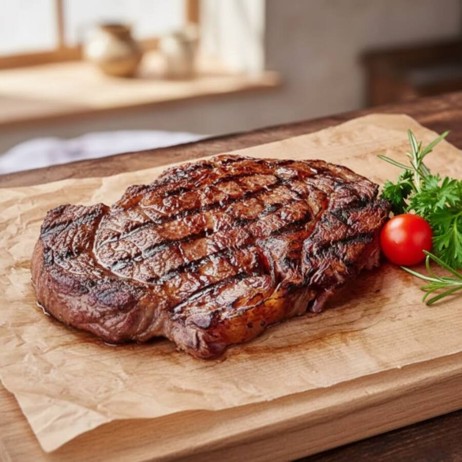 ACOMPANHA: vinagrete, farofa e cebola ao vinho e cesta de pães.