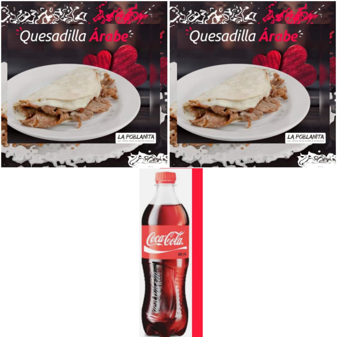 2 Quesadillas Árabes + Coca Cola 600