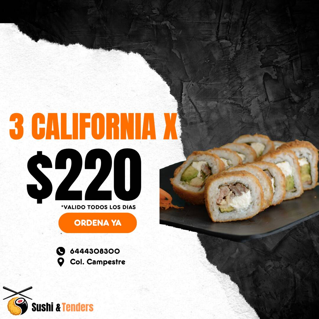 3 ROLLOS CALIFORNIA