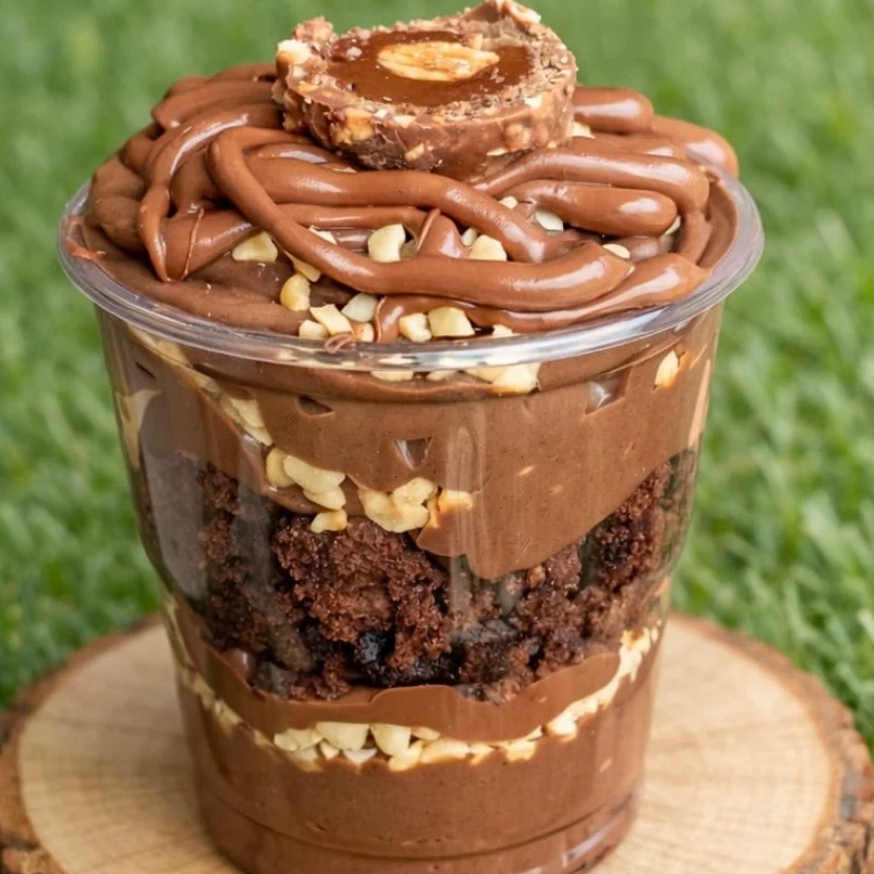 creme de chocolate, browhie , nutella com bombom ferrero 200ml