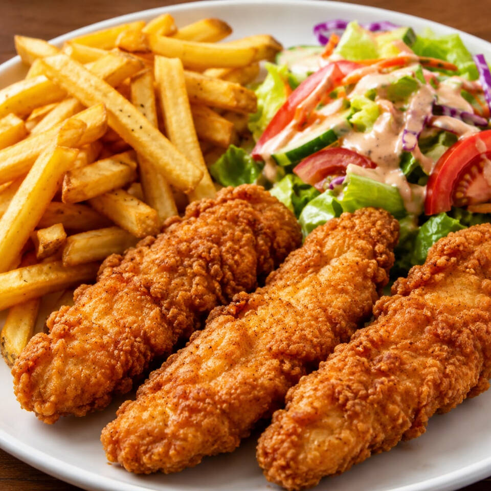 3 UND DE TENDER CON PAPAS Y ENSALADA