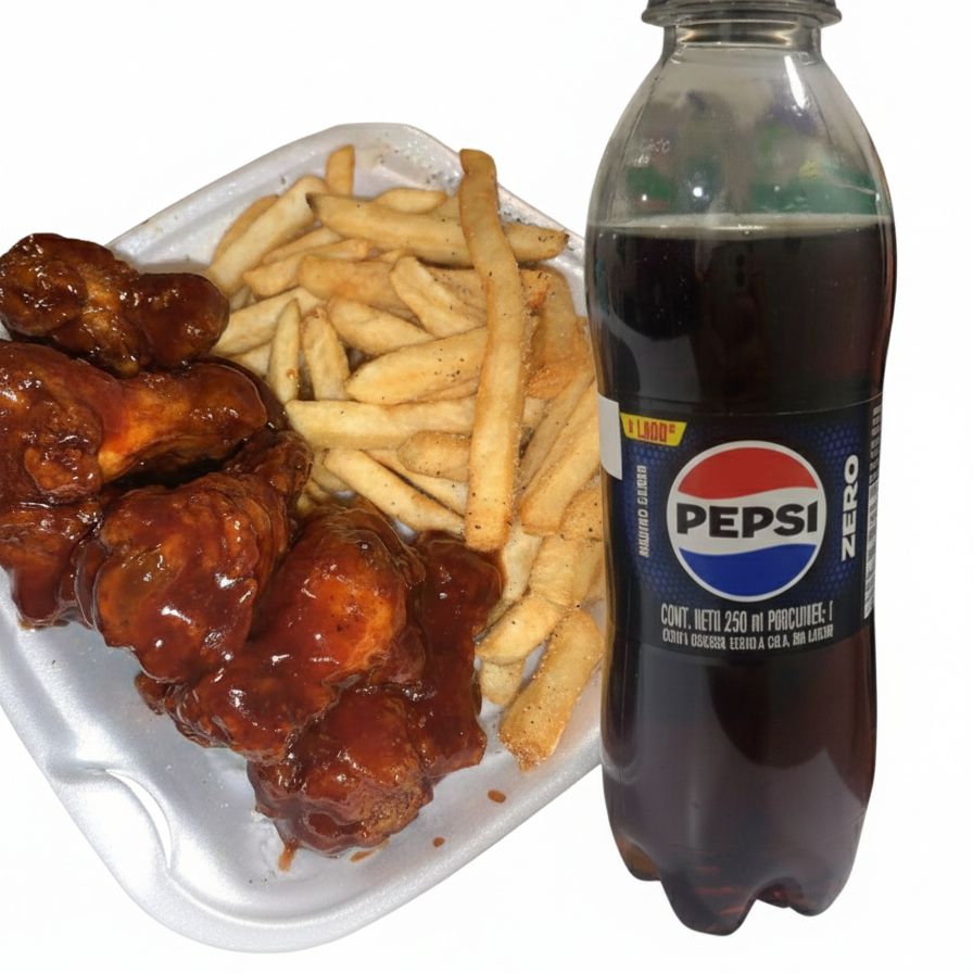 Combo 6 Alitas, Papitas y Gaseosa Mini