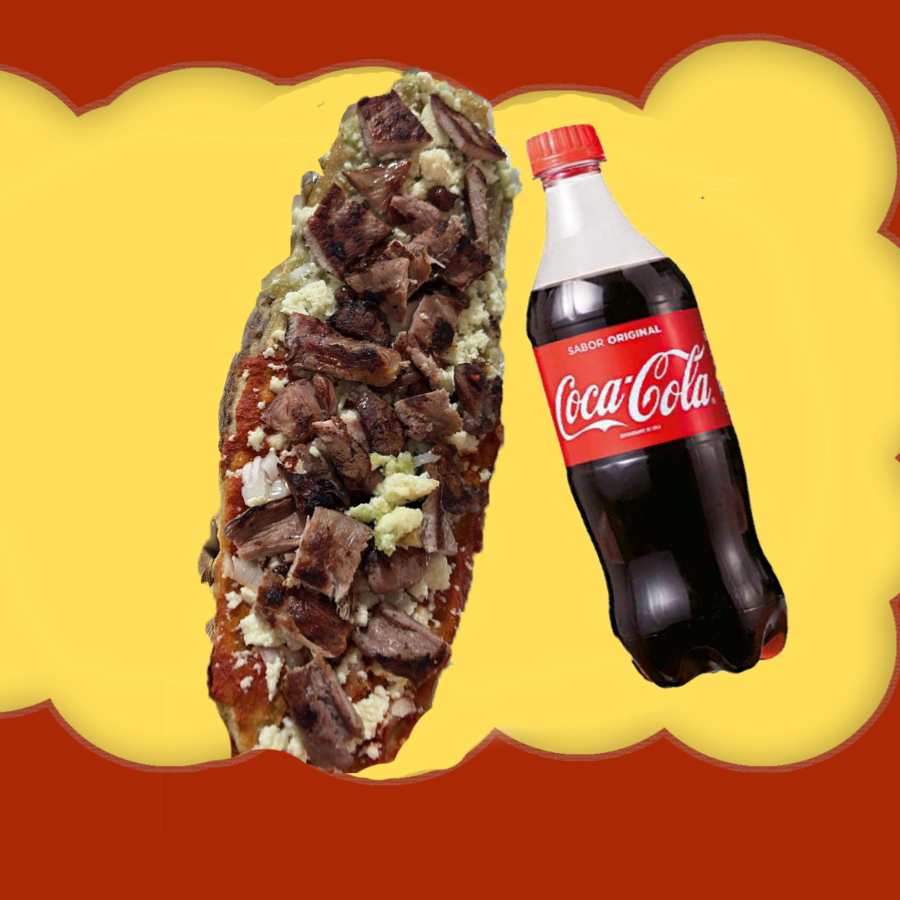 Huarache de Asada con Coca Cola