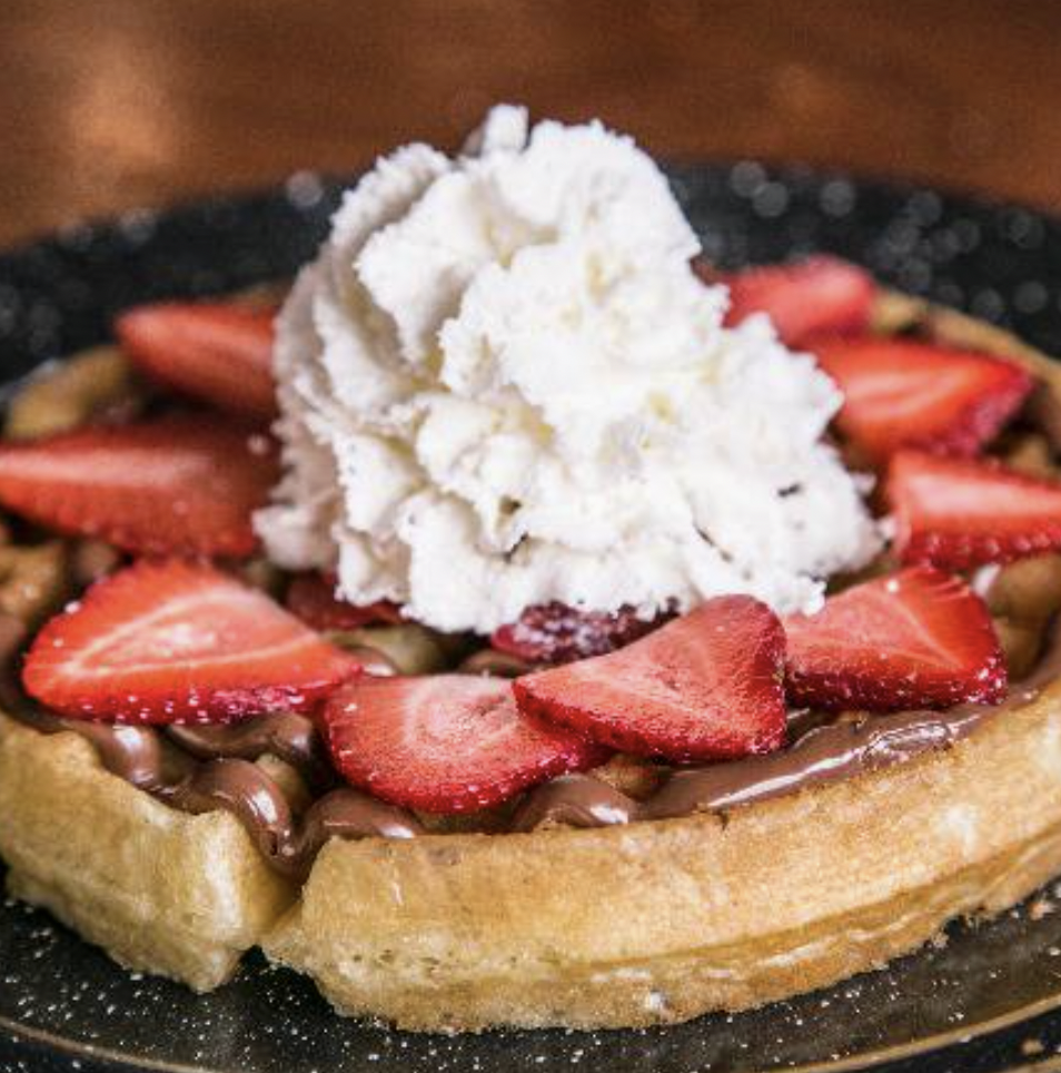 Waffle de nutella y fresas