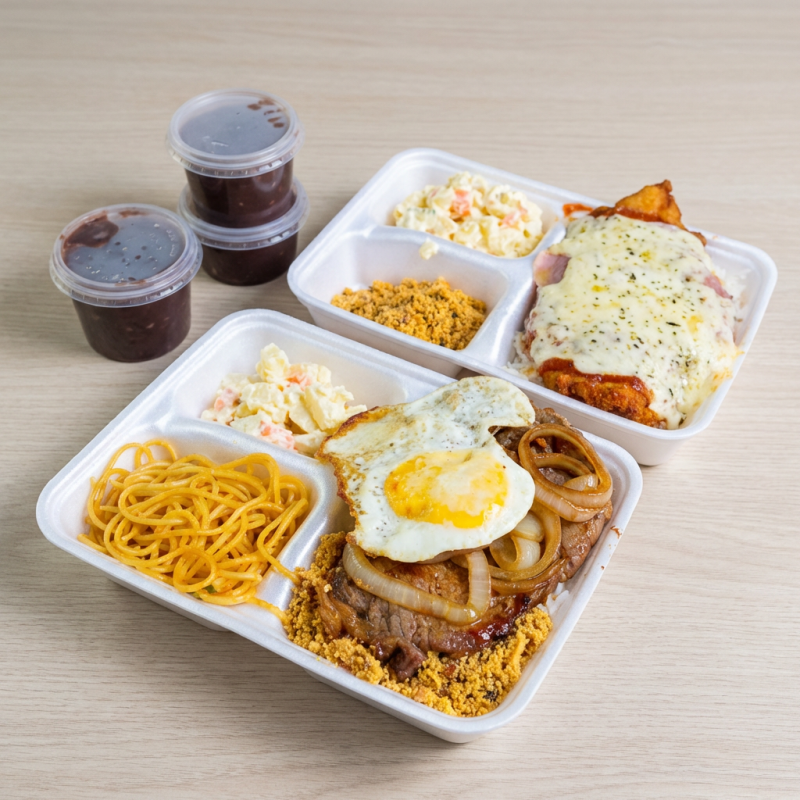 Maravilhoso contra filé acebolado com ovo e fritas , acompanhamentos de sua preferencia.