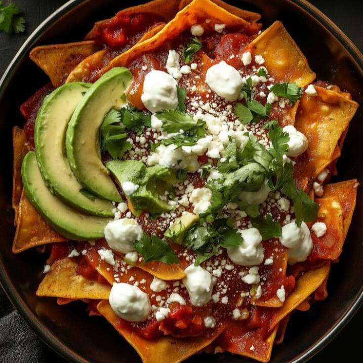CHILAQUILES ROJOS CON BISTEC