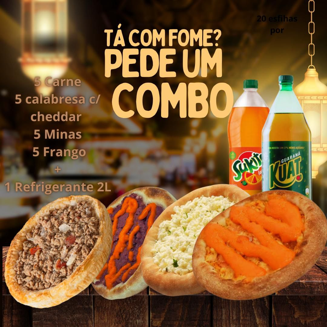 5 CARENE ,5 FRANGO ,5 QUEIJO MINAS , 5 CALABRESA COM CHEDDAR