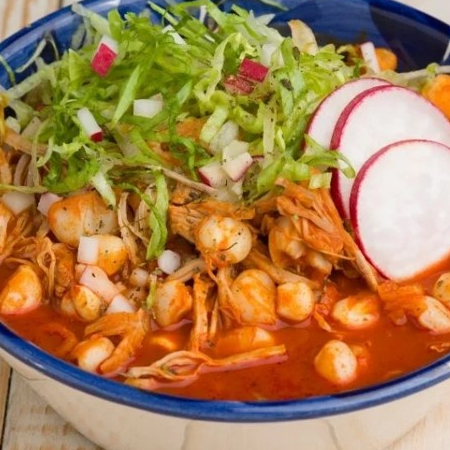 Pozole Rojo 1lto con Pollo