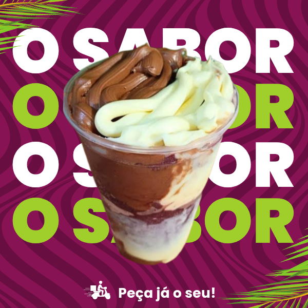Aqui O Sabor é garantido ! Venha saborear o Casadinho, Contem: Açai Tradicional , Creme de avelã, Creme Leitinho e Leite em pó.