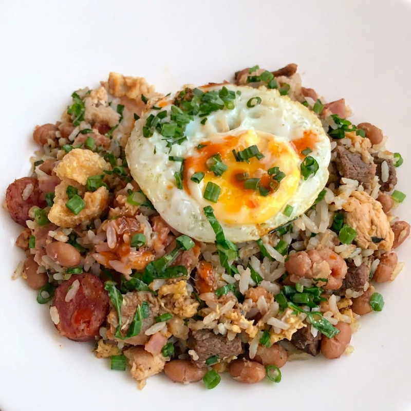 Arroz, Tropeiro, Ovo Frito, Contra File, Frango, Linguica Calabresa, Lombo, Bacon, Presunto, Mussarela, Catupiry, Cheddar, Batata Frita