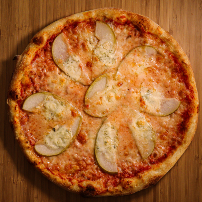 Pizza de Pera y Queso Azul
