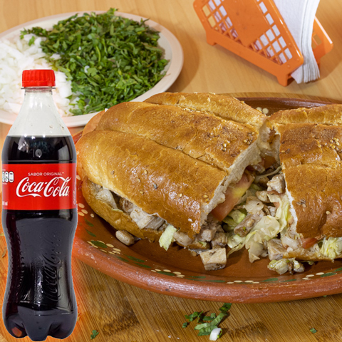 2 x Mega Tortas de Pastor + 2 x Coca Cola