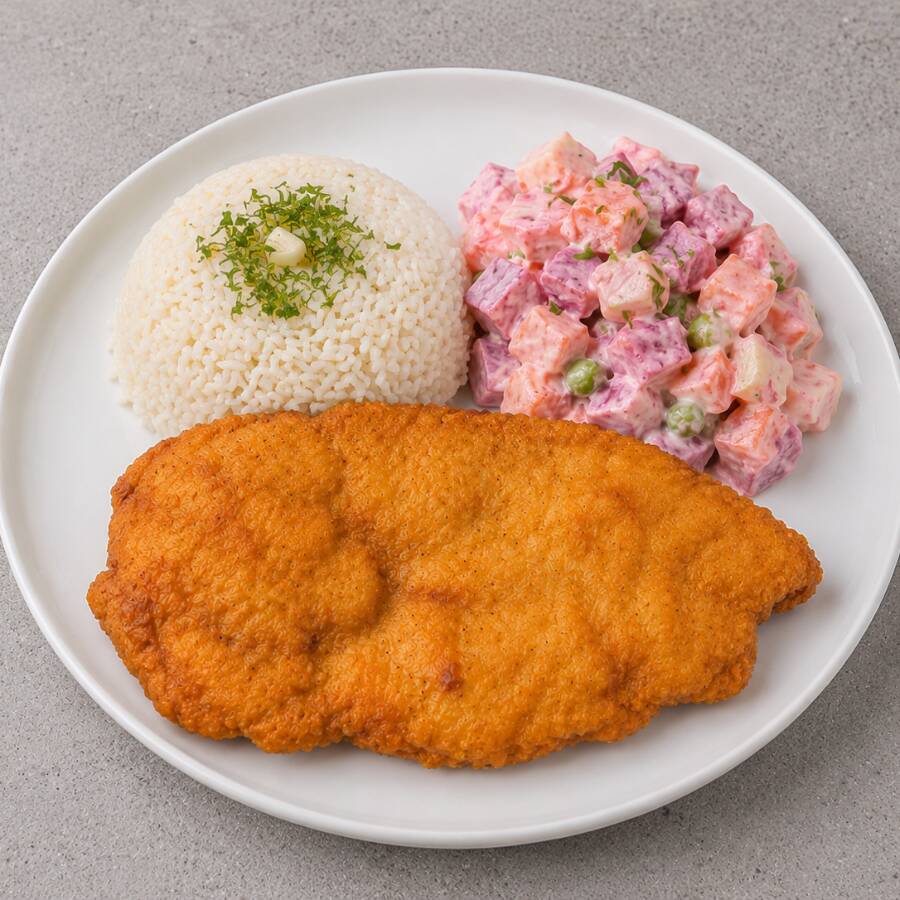 Milanesa con Ensalada Rusa