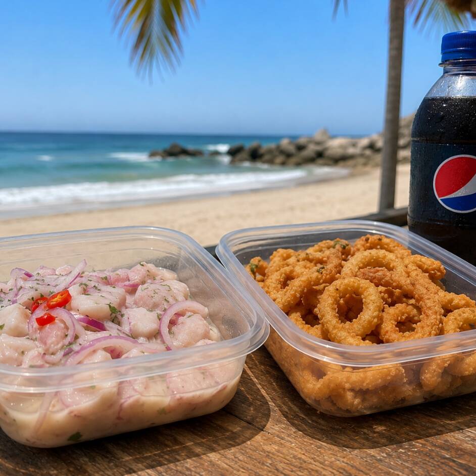 CevicheJR+PotaJR+Gaseosa 300ml