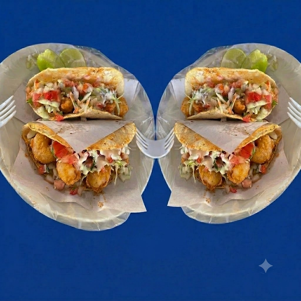 2 Tacos Pescado Capeado+2 Tacos Camarón Capeado