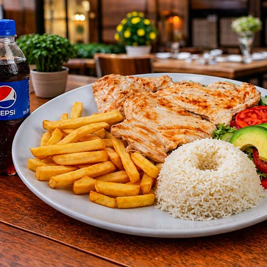 Pollo a la Plancha mas Gaseosa