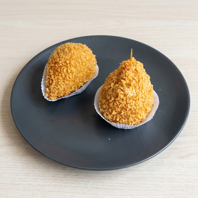 Deliciosamente crocante por fora e incrivelmente suculenta por dentro. Nossa coxinha é com recheio de frango bem temperado e um requeijão de alta qualidade. Vale a pena cada mordida.