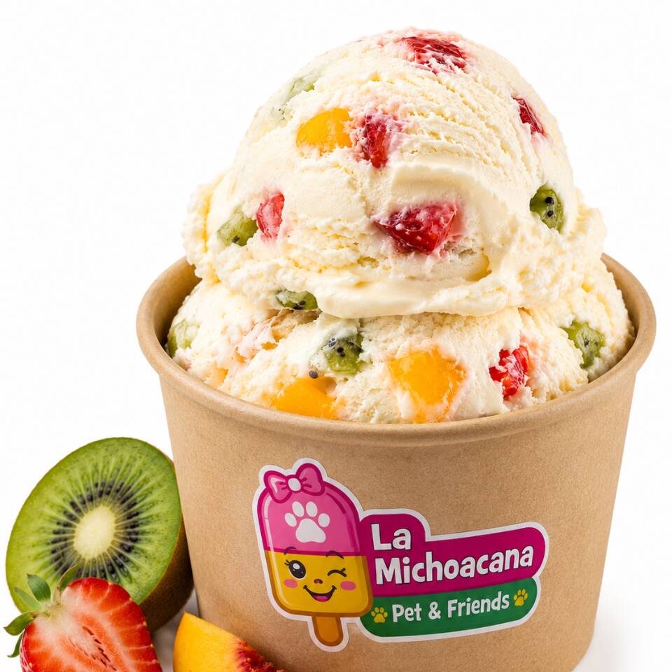 Helado Queso Philadelphia con Frutas 🍑🍓🥝