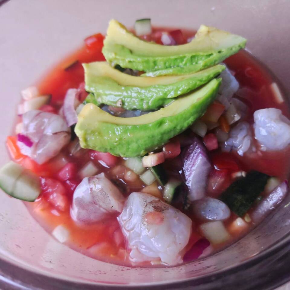 Tostada de Ceviche de Camarón