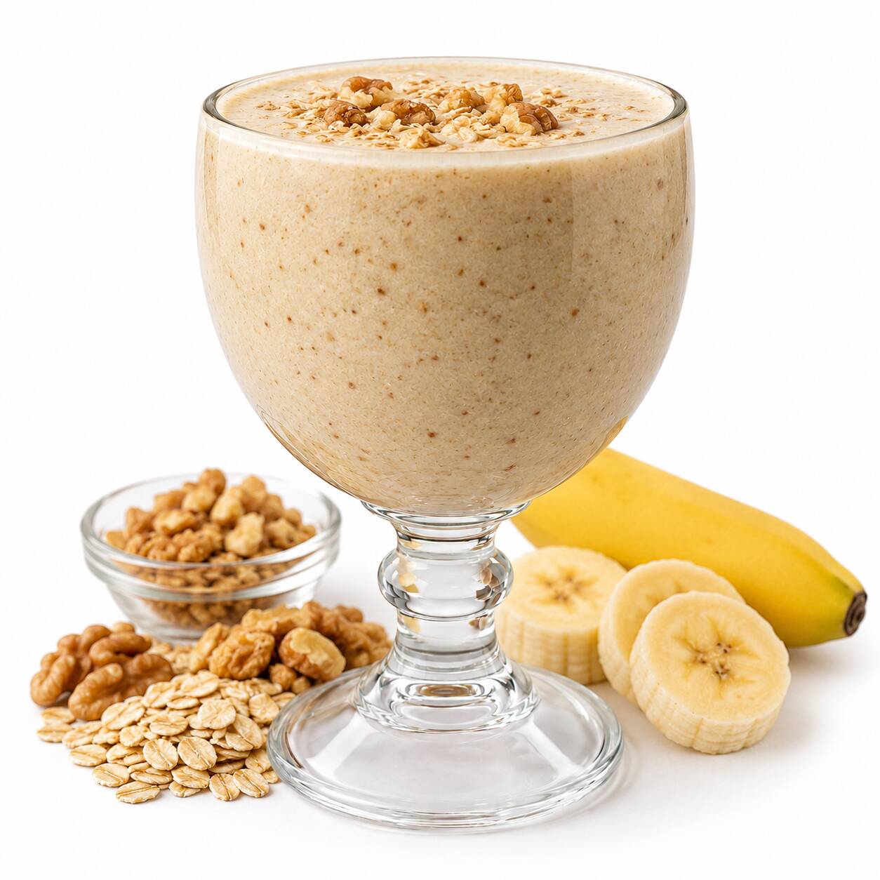 Licuado de Grano (avena, granola, nuez y plátano)