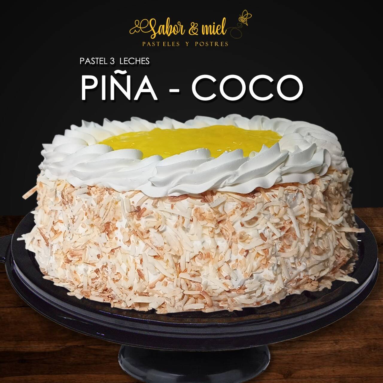 Pastel 3 Leches de Piña-Coco