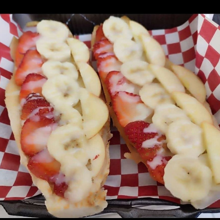 mollete dulce con fruta