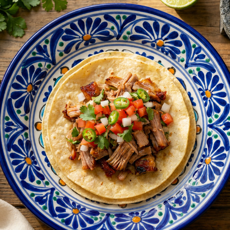 Taco Blando de Carnitas