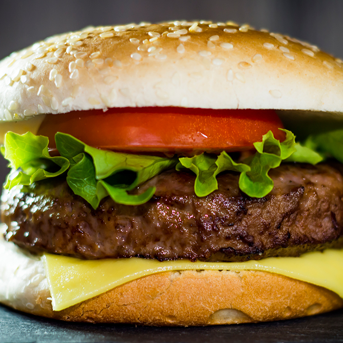 Hamburguesa Con Jamón y Tocino