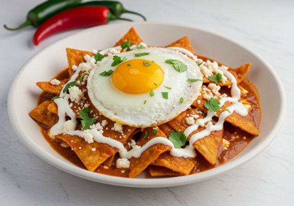 Chilaquiles Rojos con Huevo