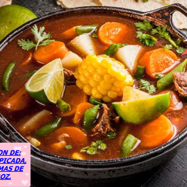 Caldo de Res Rojo con Verduras