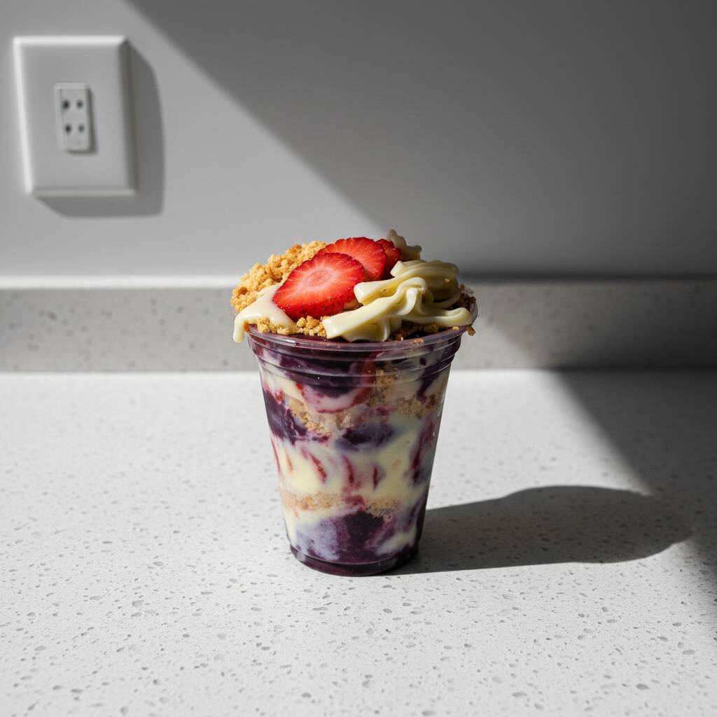 Uma combinação deliciosa e equilibrada! São 300ml de açaí cremoso, acompanhados de creme de Ninho, amendoim crocante, morangos frescos e uma generosa cobertura de leite condensado. Uma explosão de sabores e texturas que torna cada colherada ainda mais irresistível.