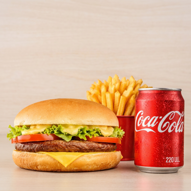 Experimente o melhor X Bacon da cidade, acompanhando uma porção de fritas 150 gm , para completar seu lanche, peça e aproveite.