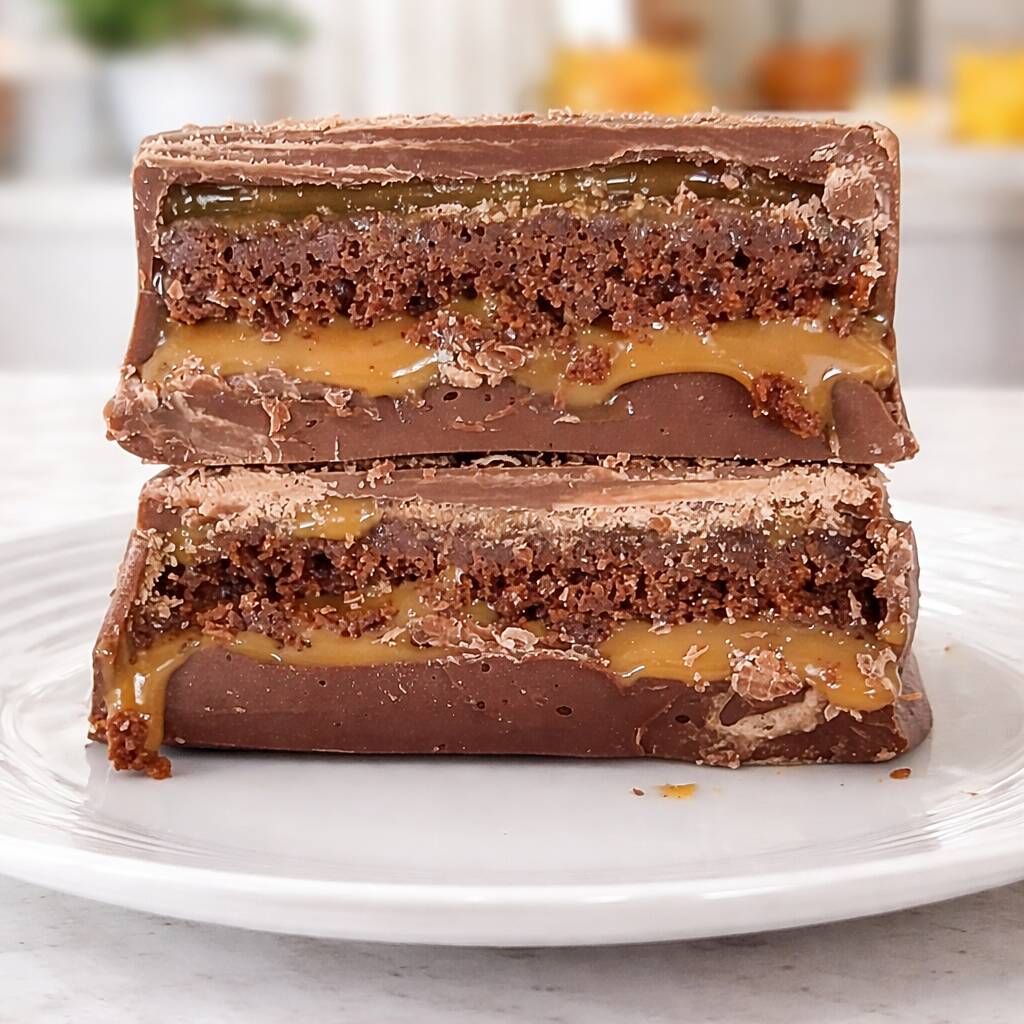 Casca de chocolate recheada com brownie e dice de leite (110 gramas)