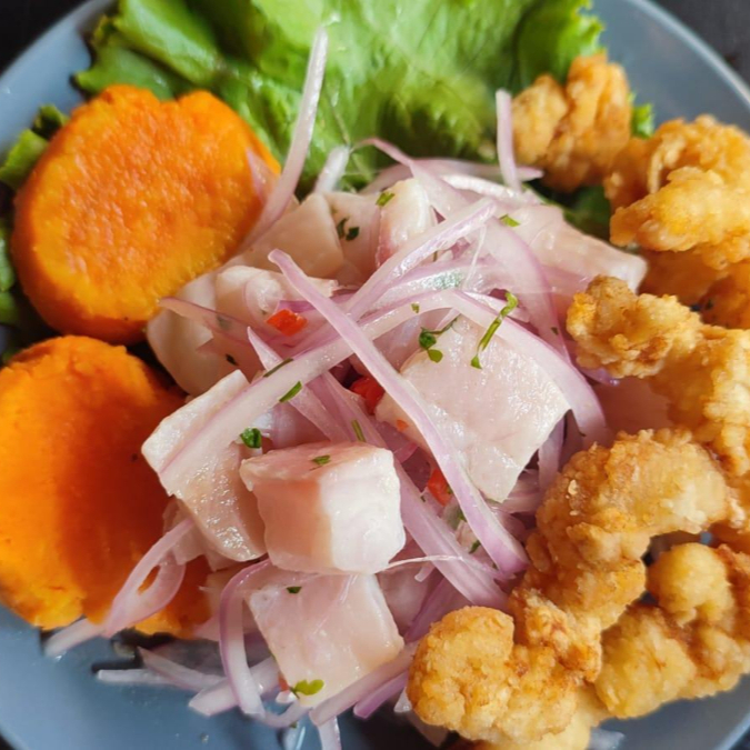 Dúo Marino 4 (Ceviche de Pota + Chicharrón Pota)