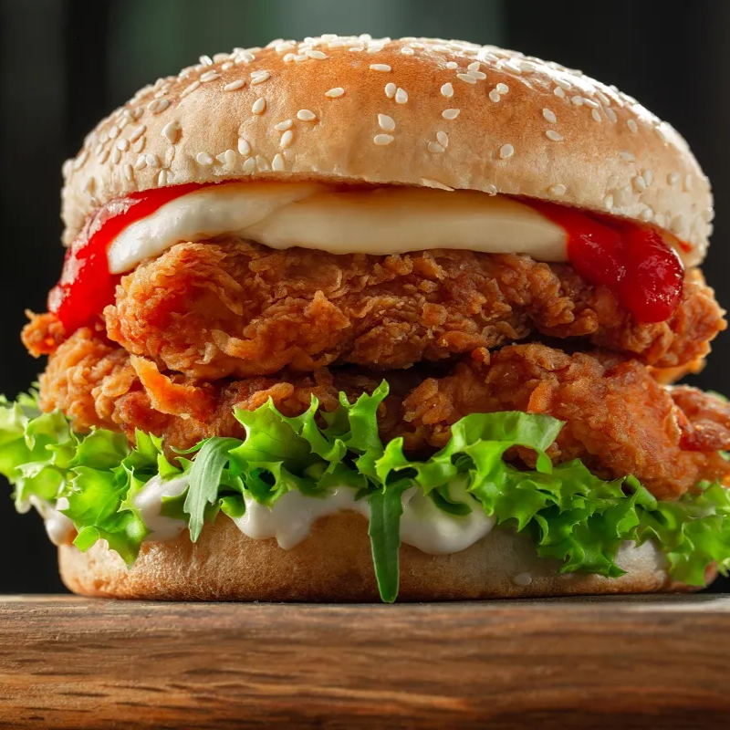 Hamburguesa de Pollo y Carne Mechada