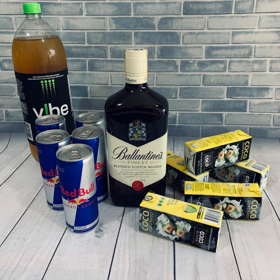 GARRAFA + 5 GELO + ENERGETICO 2L OU 5 RED BULL