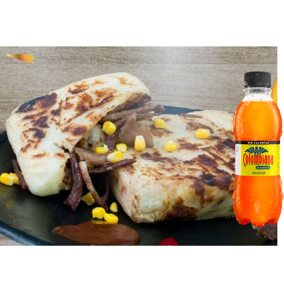 Combo Arepa Costilla, Chorizo "TÓXICA" + 🥤 250ml