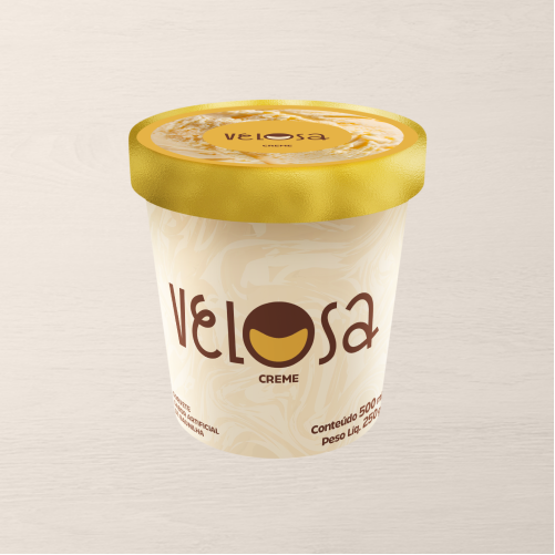 Sorvete clássico de creme. Delicioso sozinho e perfeito para acompanhar sua sobremesa favorita.