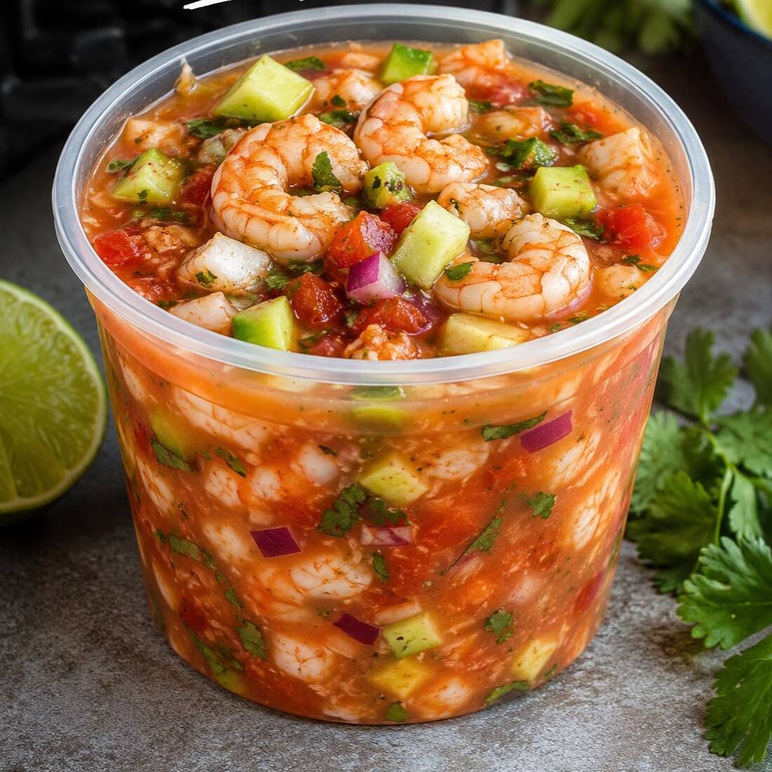 Ceviche camaron 1/2 litro