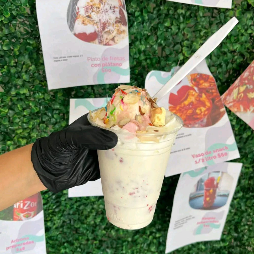 Fresas con Crema con Nieve