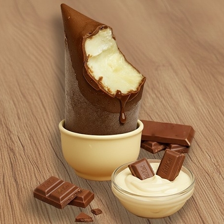 Creme condensado de Kitkat, com uma barrinha inteira dentro, com cobertura crocante do puro chocolate ao leite.