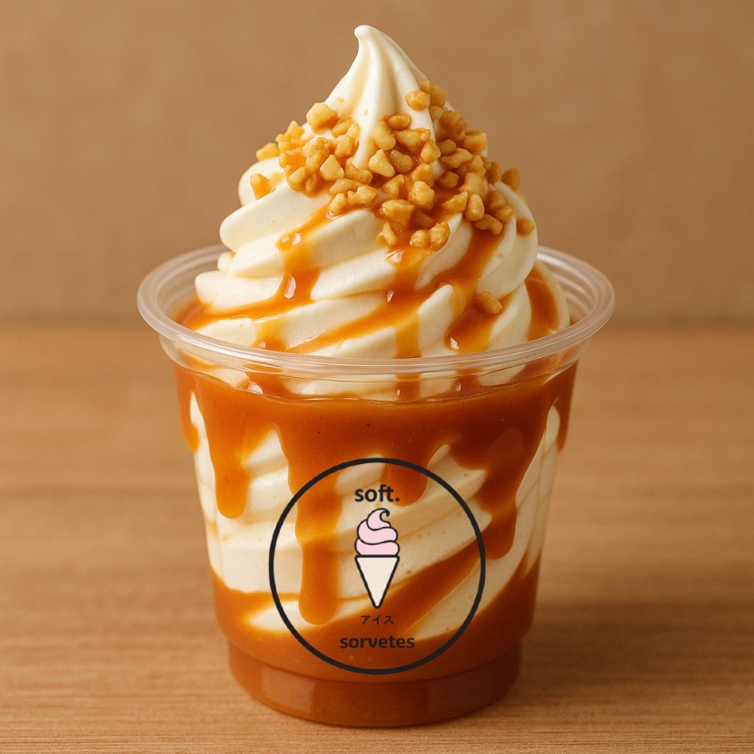 Delicie-se com a combinação perfeita do nosso cremoso sorvete de baunilha, envolto por uma irresistível calda de caramelo toffee, rica e aveludada. Acompanha Amendoins Crocantes e um Canudo Biju. magem meramente ilustrativa.