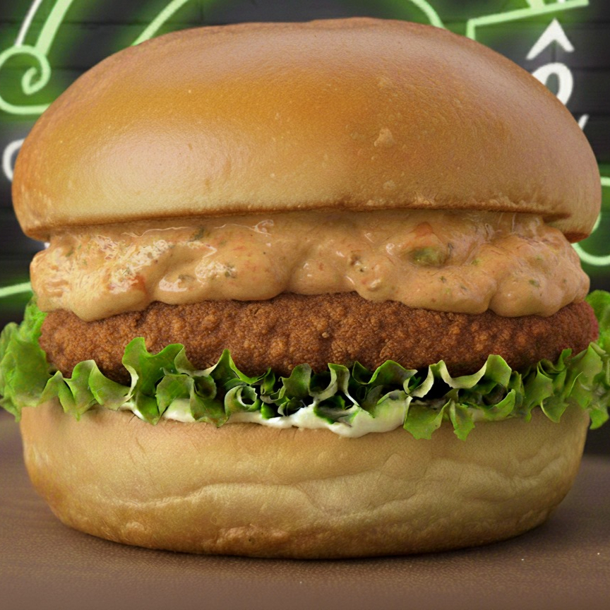 Delicioso lanche no pão brioche com steak de frango vegetal, maionese Tofulelê, alface e molho parmegiana feito na casa. Alergênicos: Contém Aveia, Derivados De Trigo E Soja. Pode conter Castanha De Caju. Contém Glúten.